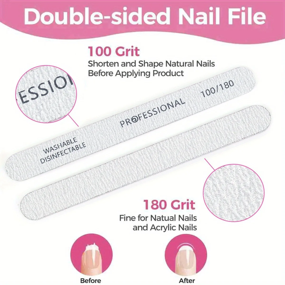 15Pcs Professional 4 Sides Sponge Colorful Sanding Buffing Nail Buffers Nails File Professional Nail Buffer Sandpaper Strong