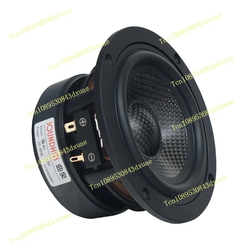 4 Inch Carbon Fiber Mid-woofer Speaker Unit 20-40W Home Theater Car Audio LoudSpeaker Upgrade High-power HIFI Sound Speaker
