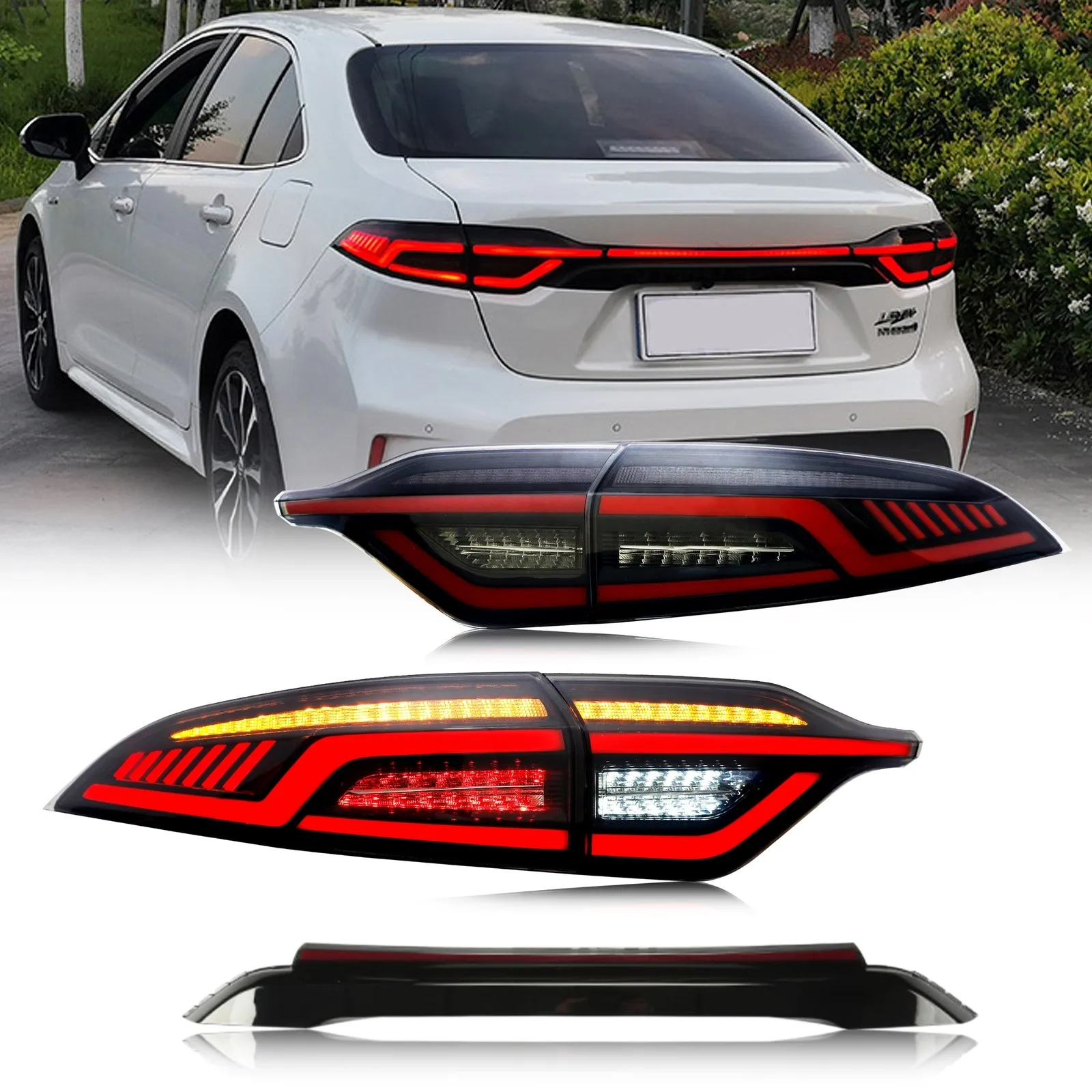 

LED Tail Lights Assembly for Toyota Corolla 2020-2026 E210 Sequential Rear Center Lamps