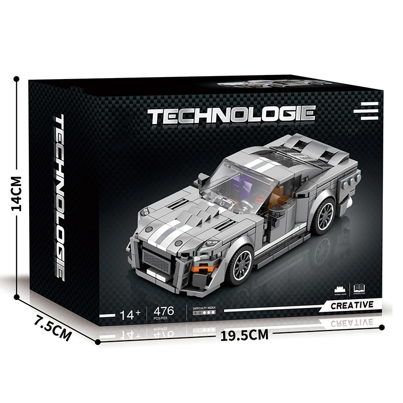 476 قطعة اللبنات سيارة رياضية مدينة سرعة السيارات الكلاسيكية سلسلة 1:24 مقياس نموذج عطلة الأطفال لتقوم بها بنفسك اللعب الهدايا #6