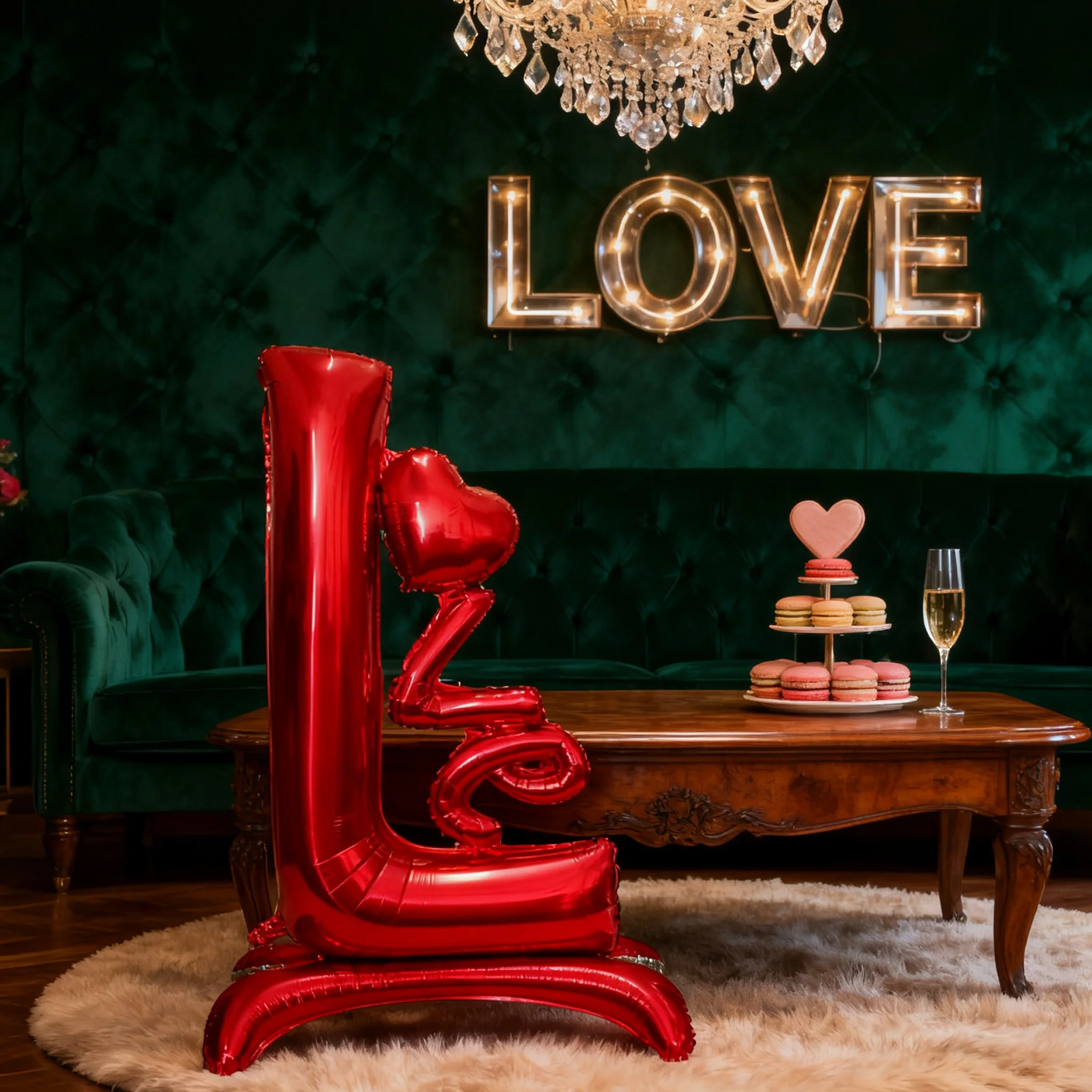 1 Stück Valentinstag Leuchtend Roter Stehender 3D LOVE-förmiger Aluminiumfolienballon Hochzeit Jubiläum Party Deko Fotografie-Requisiten