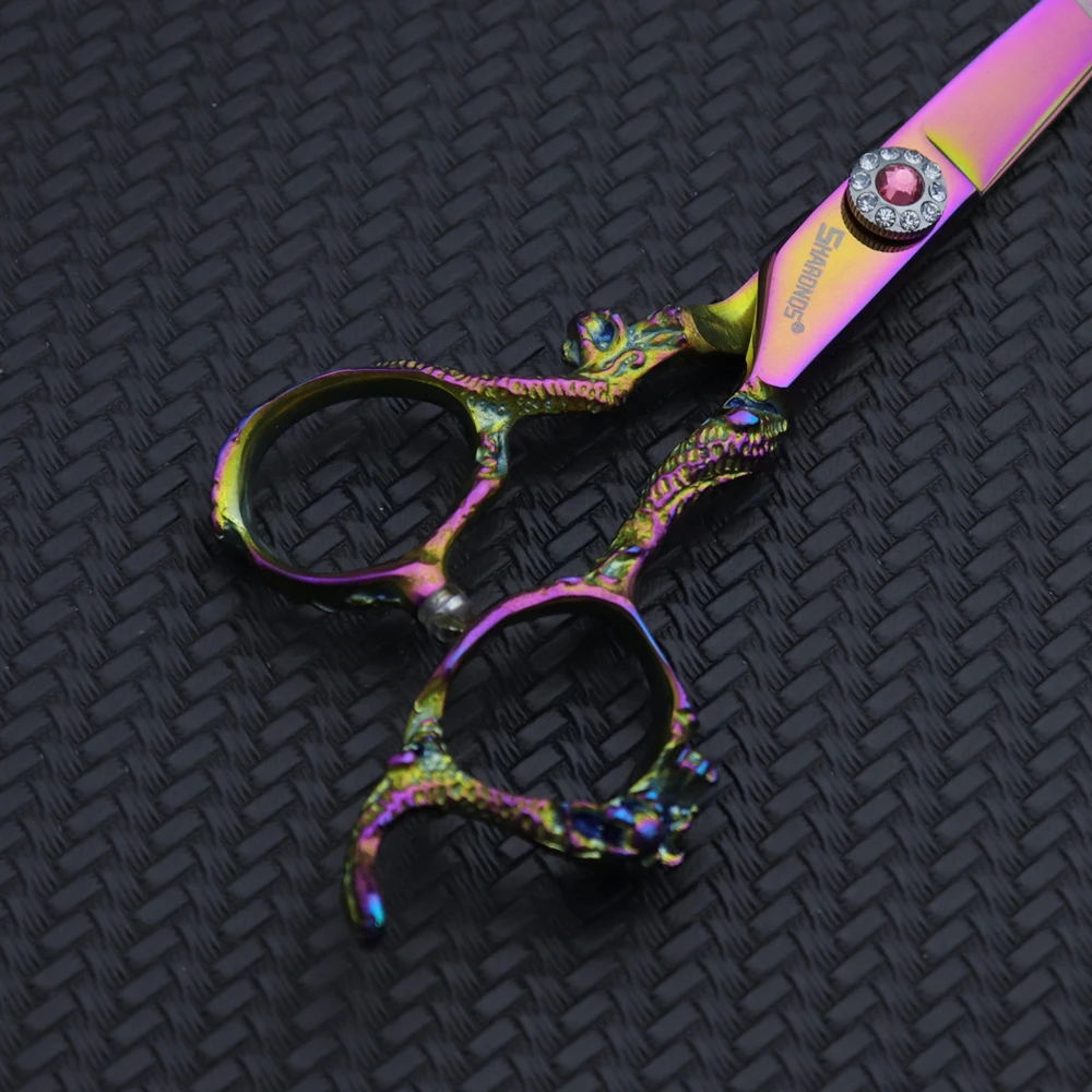 Ciseaux de coiffeur professionnels japonais en acier 440C, 6 ou 7 pouces, outils de coupe amincissants pour cheveux noirs purs