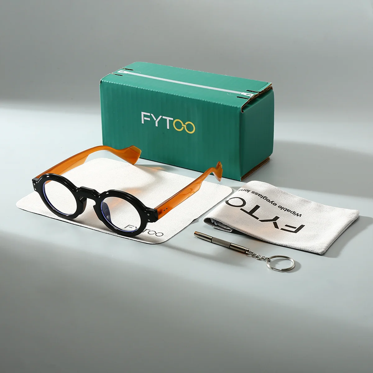 

FYTOO Ретро круглые оправы для очков, 4 цвета, модные очки без рецепта для женщин и мужчин, модные повседневные оправы 3897