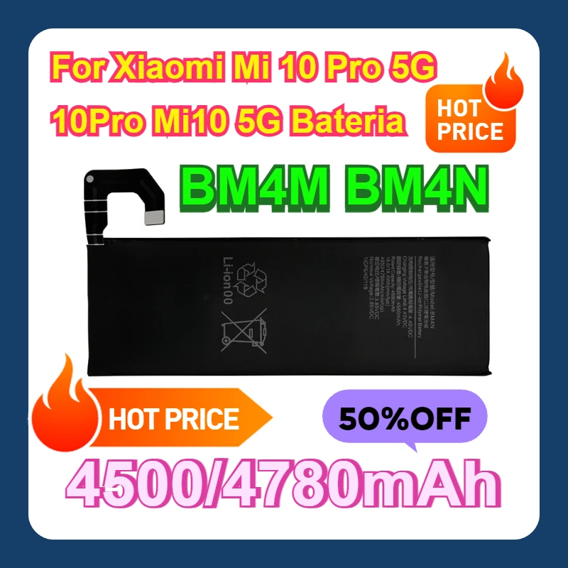 

For Xiaomi Mi 10 Pro 5G 10Pro Mi10 5G Bateria Batteries Replacement Battery BM4M BM4N