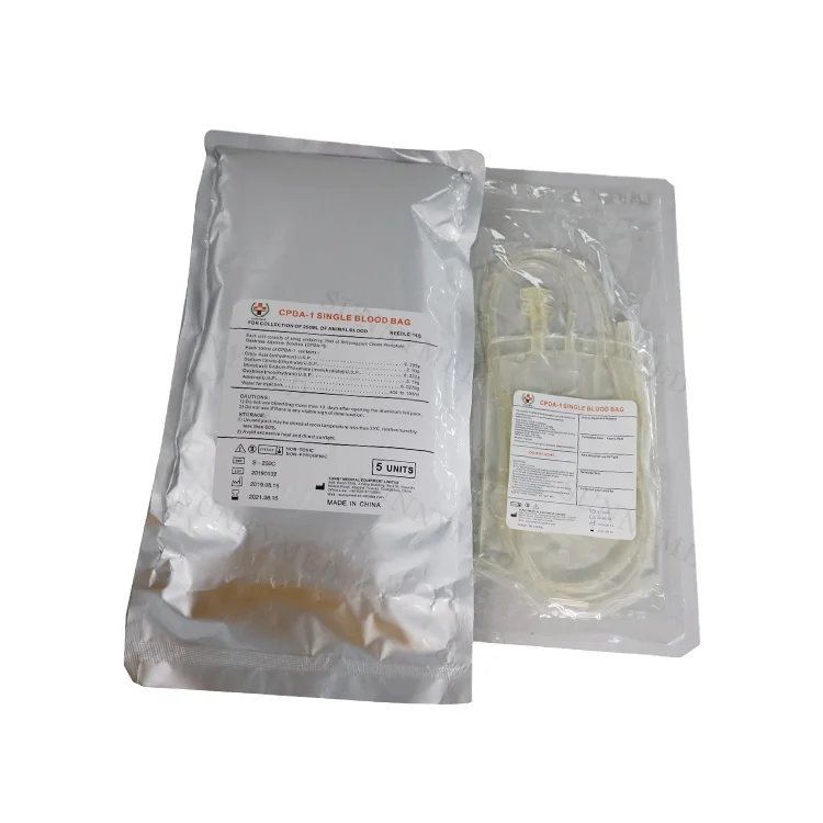 SY-L105 250ml/350ml/450ml/500ml Vet/Human Transfer Blood Bag Disposable Blood Bag