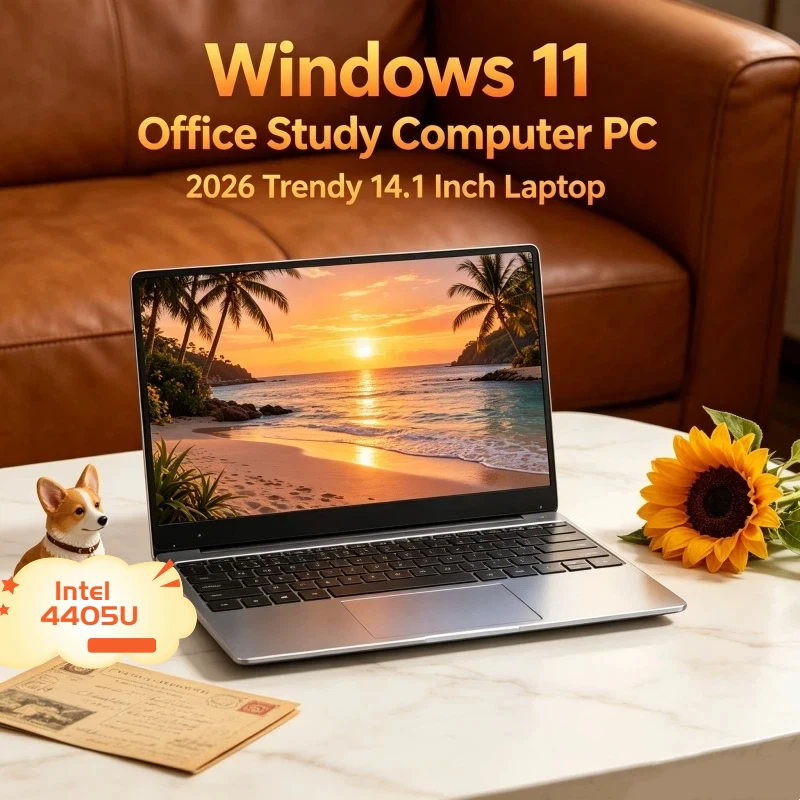 

Premium Slim 14.1" Laptop Intel 4405U 120Hz Ultra-clear FHD IPS Display 5000mAh 32GB/2TB SSD Backlit Keyboard