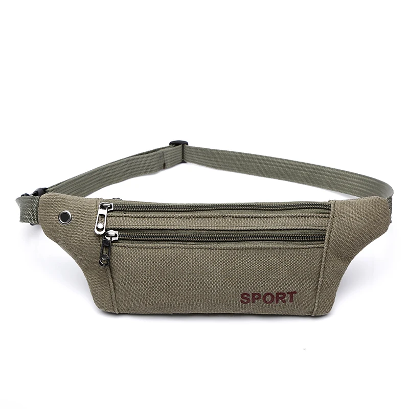 New Men Casual Durable Fanny Waist Pack Male Waist Bags Belt Canvas New Hip Bum Military Bags Pouch Three Zipper Pocket Belt Bag