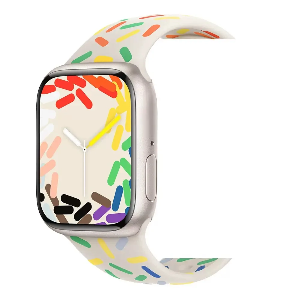 Strap For Apple Watch Band 40mm 44mm 45mm 41mm 38mm 42mm 45 44 mm sport Silicone correa iwatch series 1-8se 9 Ultra 49mm bands