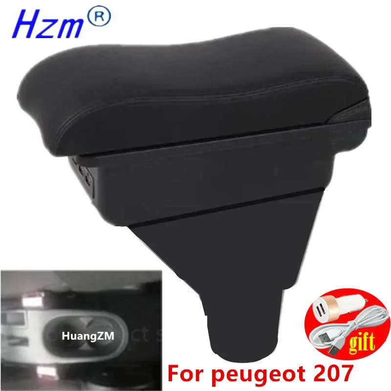 For peugeot 207CC Armrest box Peugeot  207CC convertible central storage box Retrofit parts Car Armrest Accessories