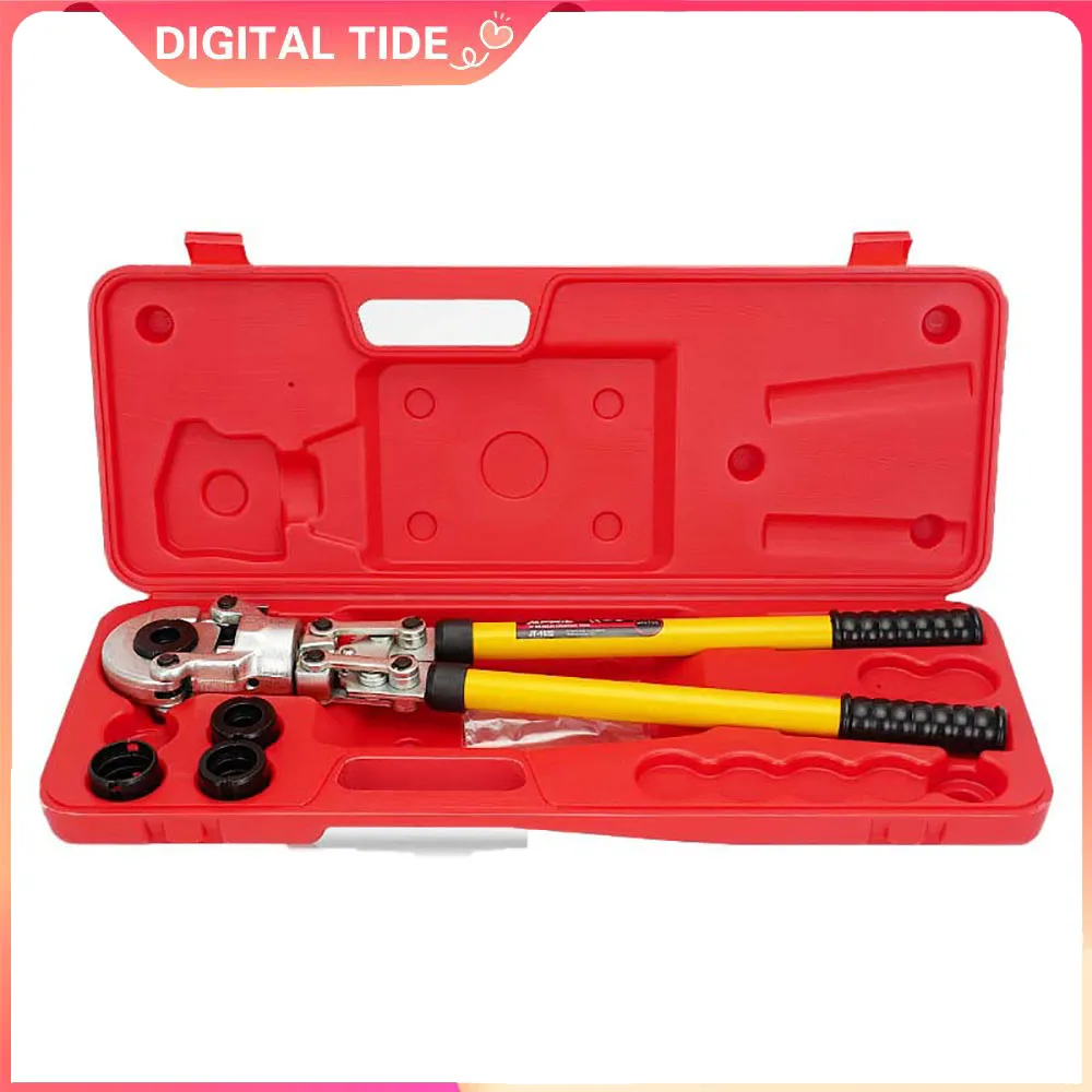 

Steel PEX Pipe Crimping Tool w/ TH/U/V Type Dies Copper Multilayered Tube Crimper Plumbing Pressing Tongs Composite Kit