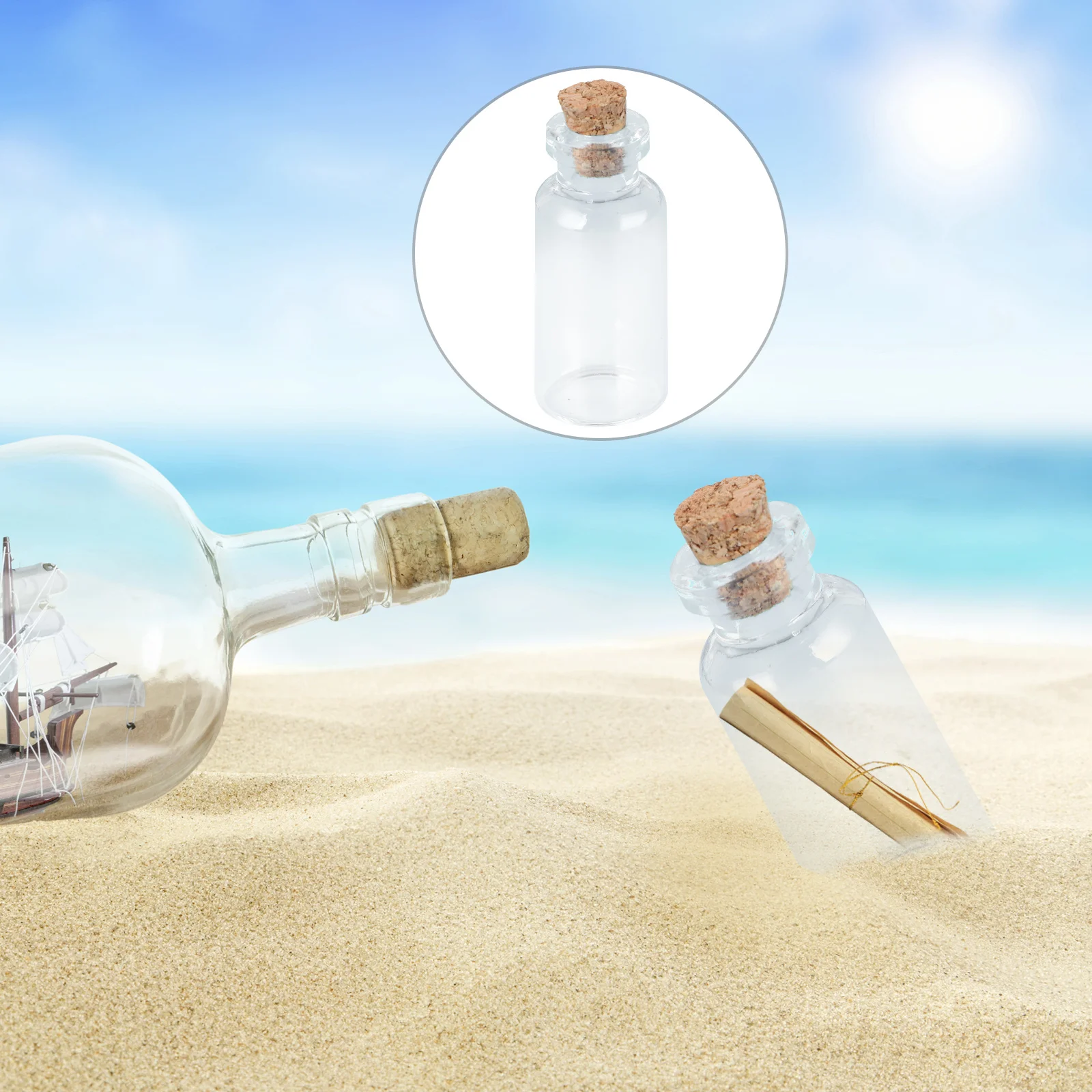 

25Pcs Glass Wish Jar Small Mini Bottle with Wooden Cork Plug for Craft Sand Message Filler DIY Necklace Drift Bottle Home Decor