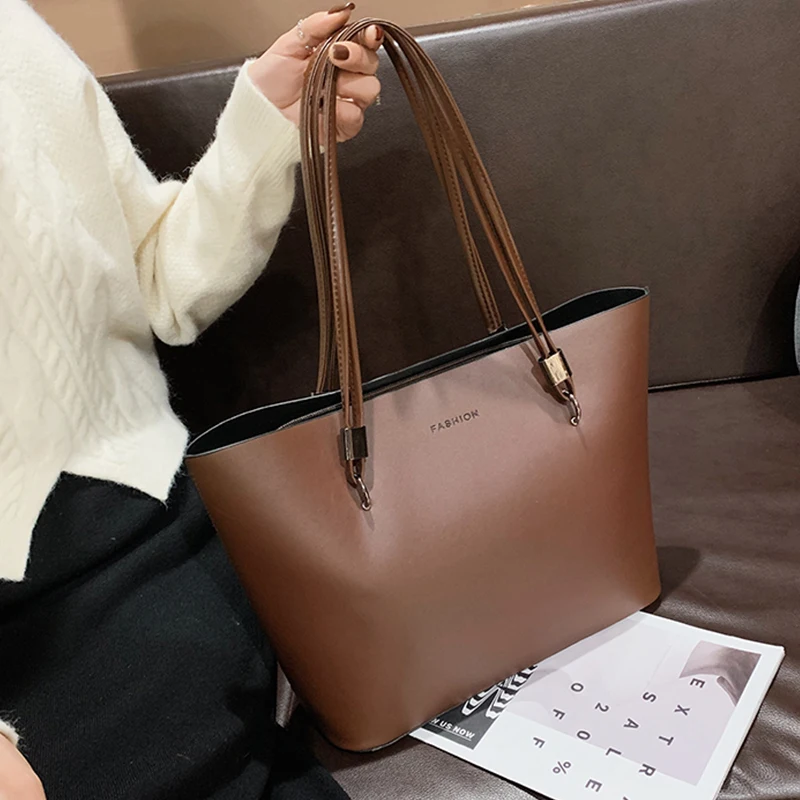 Winter New Black Tote Bag Female Large Capacity Shoulder Bag Casual Commuter Handbag Travel Bag Girls Bookbags Top-handle Bag