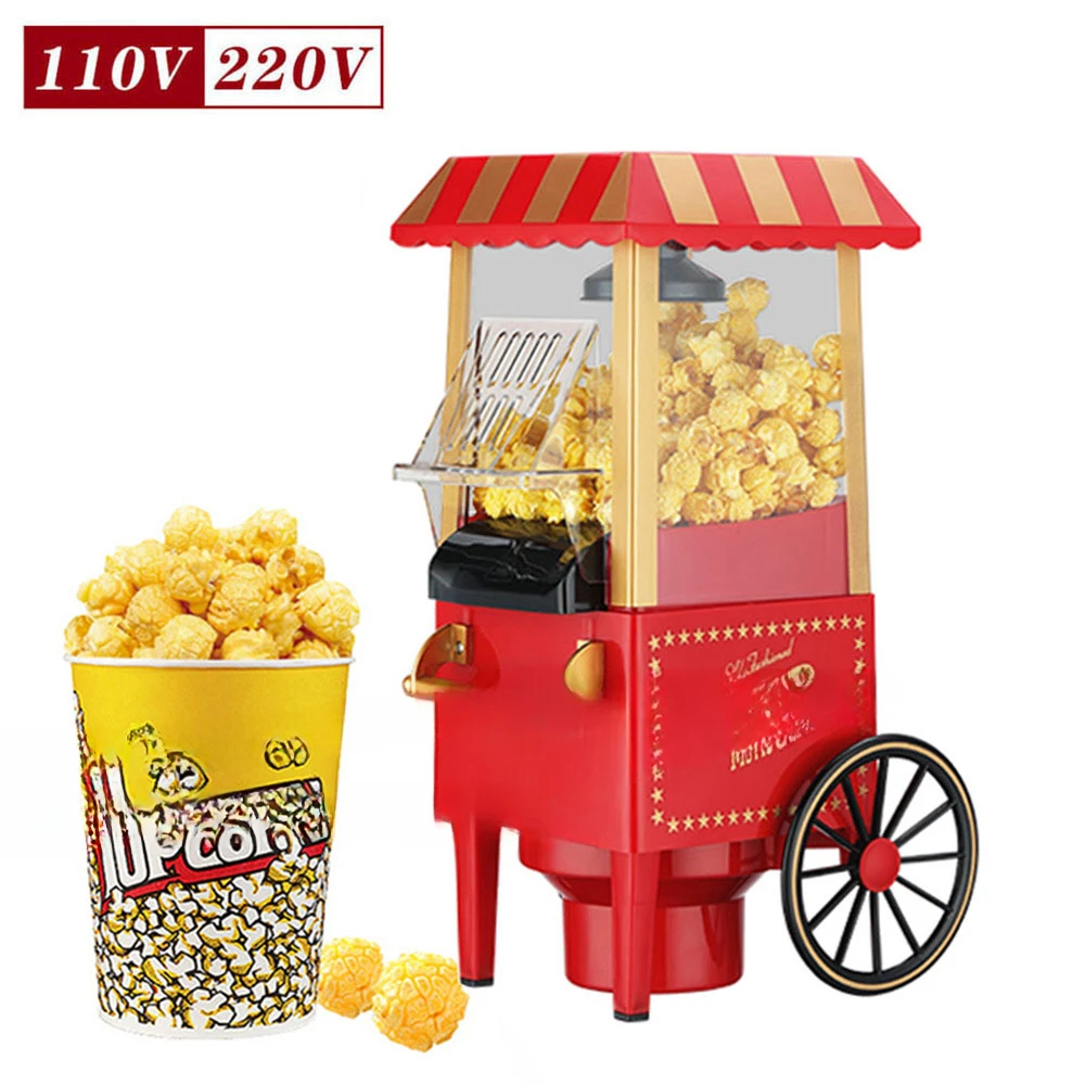 American and European retro trolley popcorn machine, household small automatic children's popping machine, corn popping machine