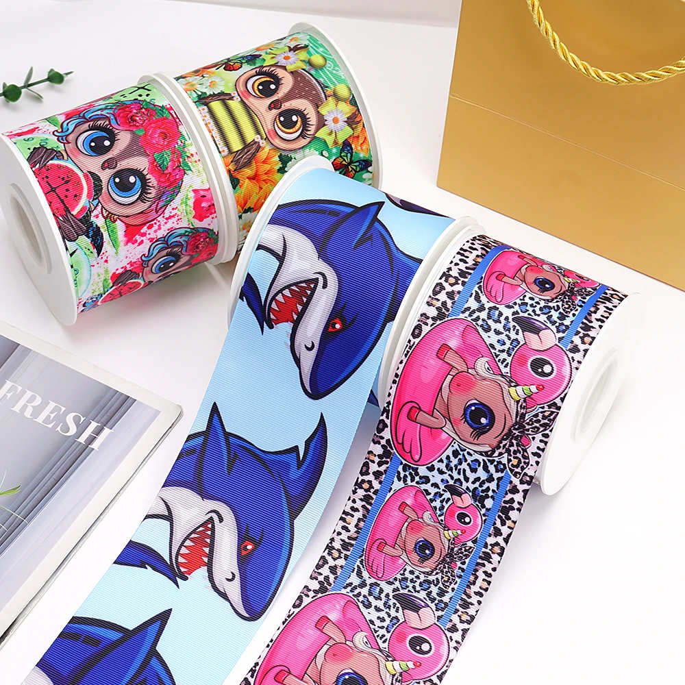 5 Yards Animal Printed Grosgrain Satin Ribbons For Bows DIY Craft Decoration Packaging Supplies. 68214