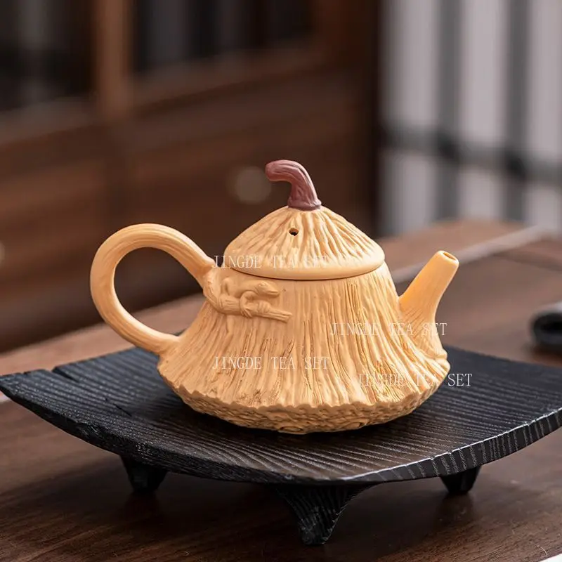 170ml Golden Section Clay Lotus Pod Teapot Half Handmade Teapot Chinese Office Purple Clay Teapot Household Kungfu Tea Set