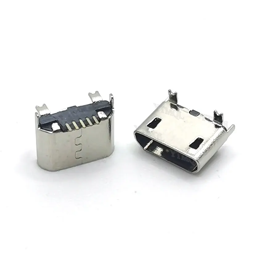 2-10PCS Micro 5 Pin Connector Female Socket USB 5P 90 180 Degree Vertical Patch Power Charging Port Jack Data Interface Jack