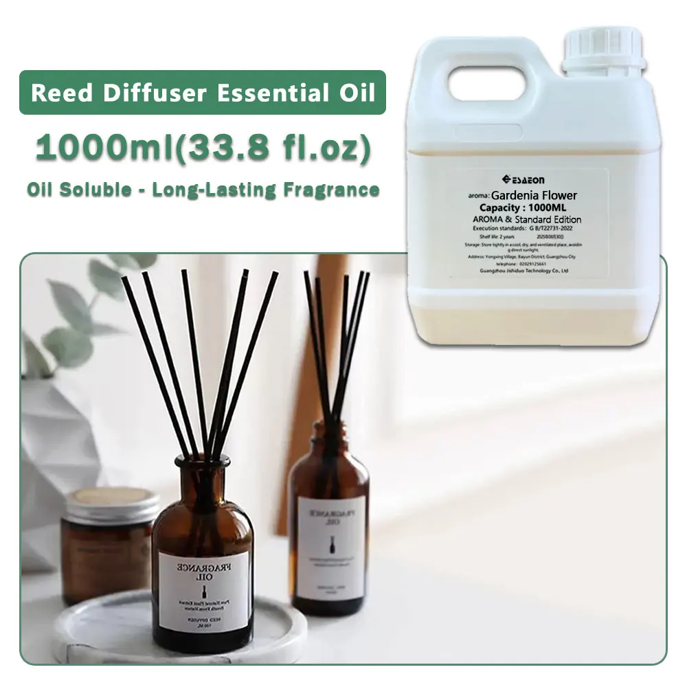 ESAEON Vine Diffuser Essential Oils - For Reed Diffusers & Flameless Aroma & Vine Diffuser, Gardenia Flower - 1000ML(33.8 fl.oz)