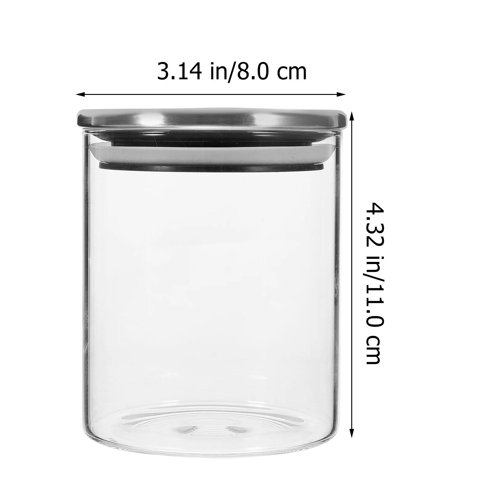 

Glass Sealed Canister Airtight Jar Transparent High Borosilicate Thick Storage Container Stainless Steel Lid for Dry Fruits Nuts