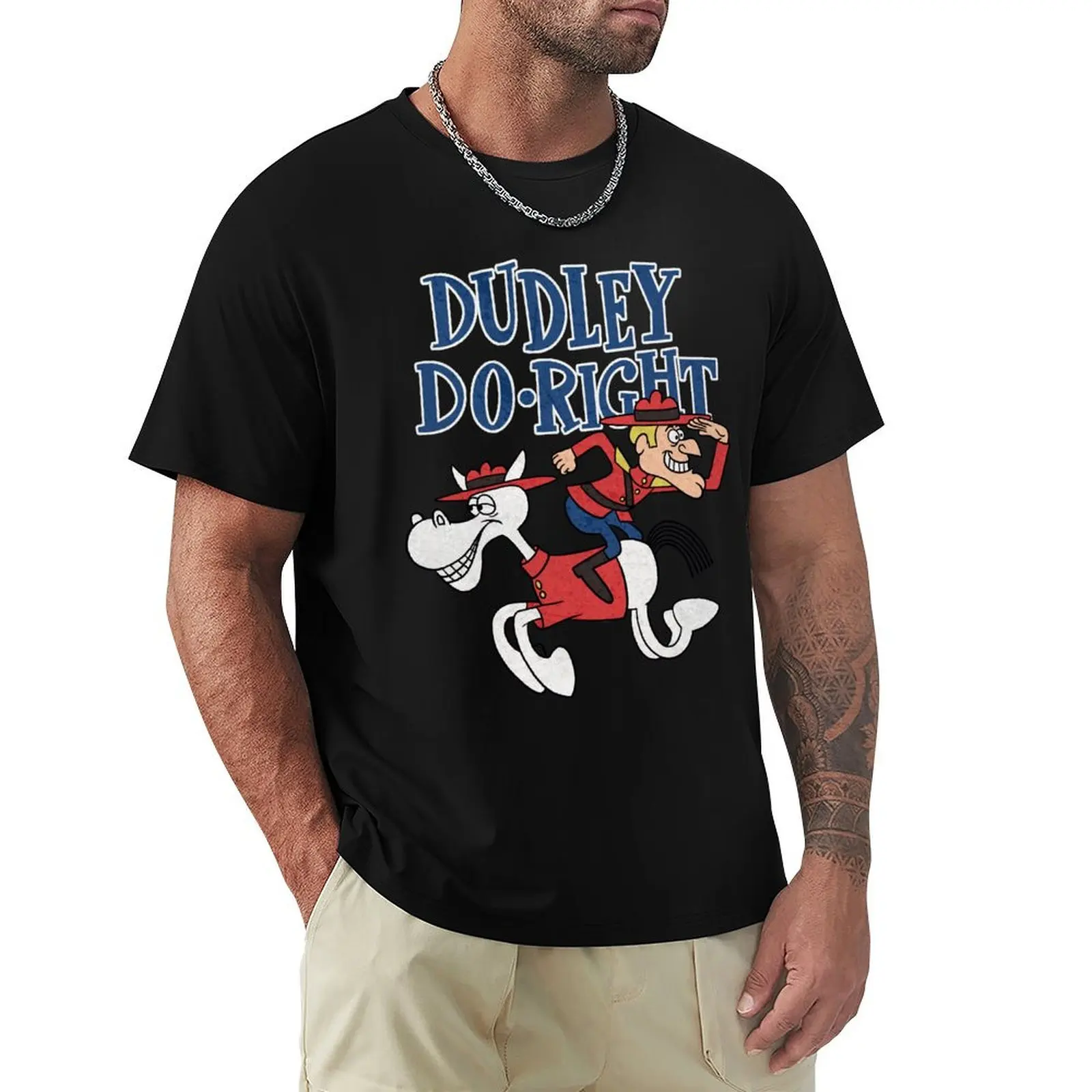 Camiseta vintage con fotografía de homenaje a los dibujos animados de Jay Ward, Dudley montando a caballo hacia atrás, regalos para ti