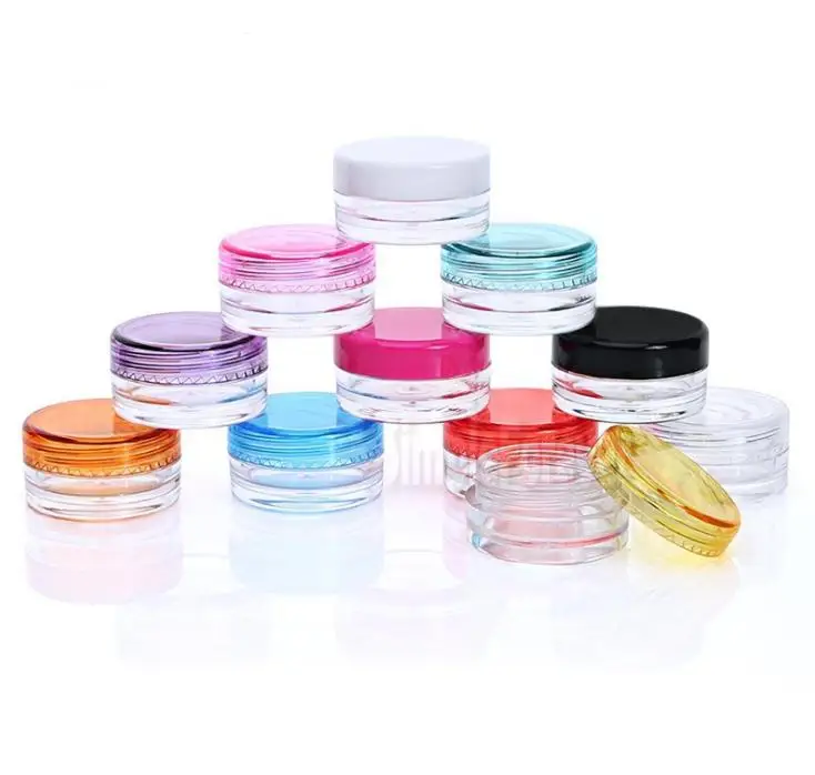 Promotion 5000pcs 2G Transparent Cream Jar,2ml Clear Plastic Jar, Empty Cosmetic Containers