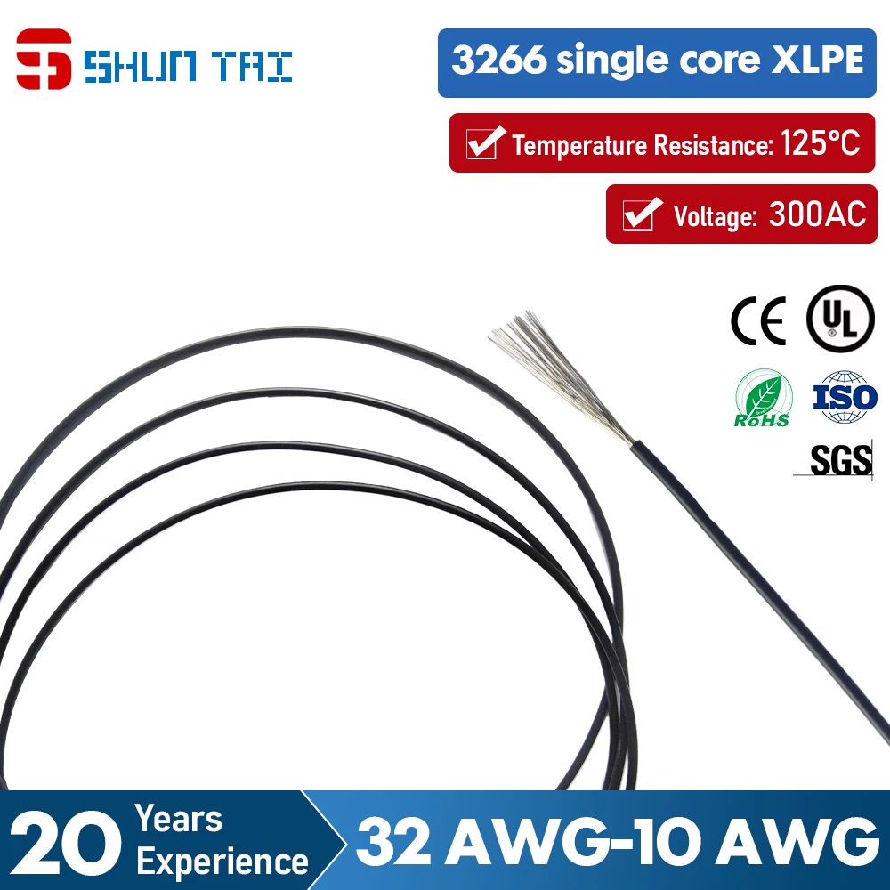 

UL3266 Single Core XLPE Insulated Cable 10 32 AWG Environmentally Friendly for Industrial Wiring