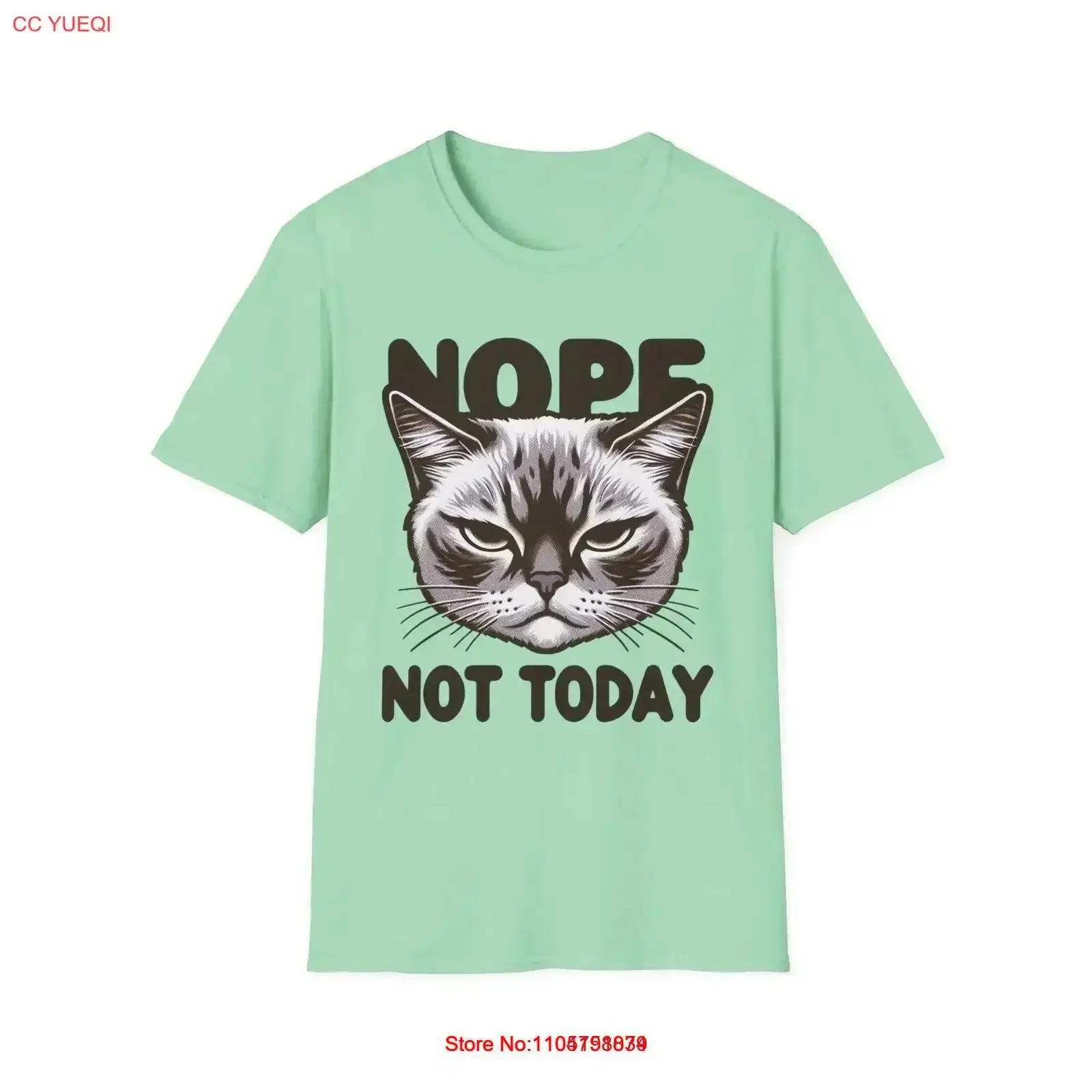 

Футболка с забавным котом «Не сегодня» для влюбленных, повседневная одежда, юмор, винтажная, модная, слегка мягкая, растянутая, удобная, унисекс