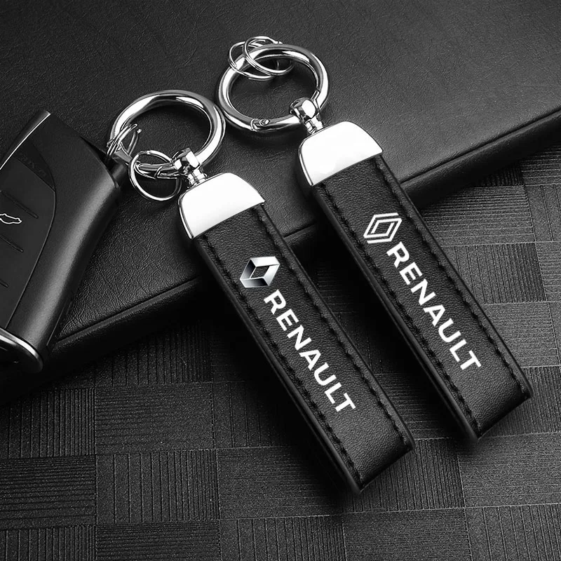 1 Uds llavero de cuero con logotipo de coche llavero Chian para Renault Clio Koleos Megane QM6 Scenic Espace Kadjar Captur Fluence Laguna