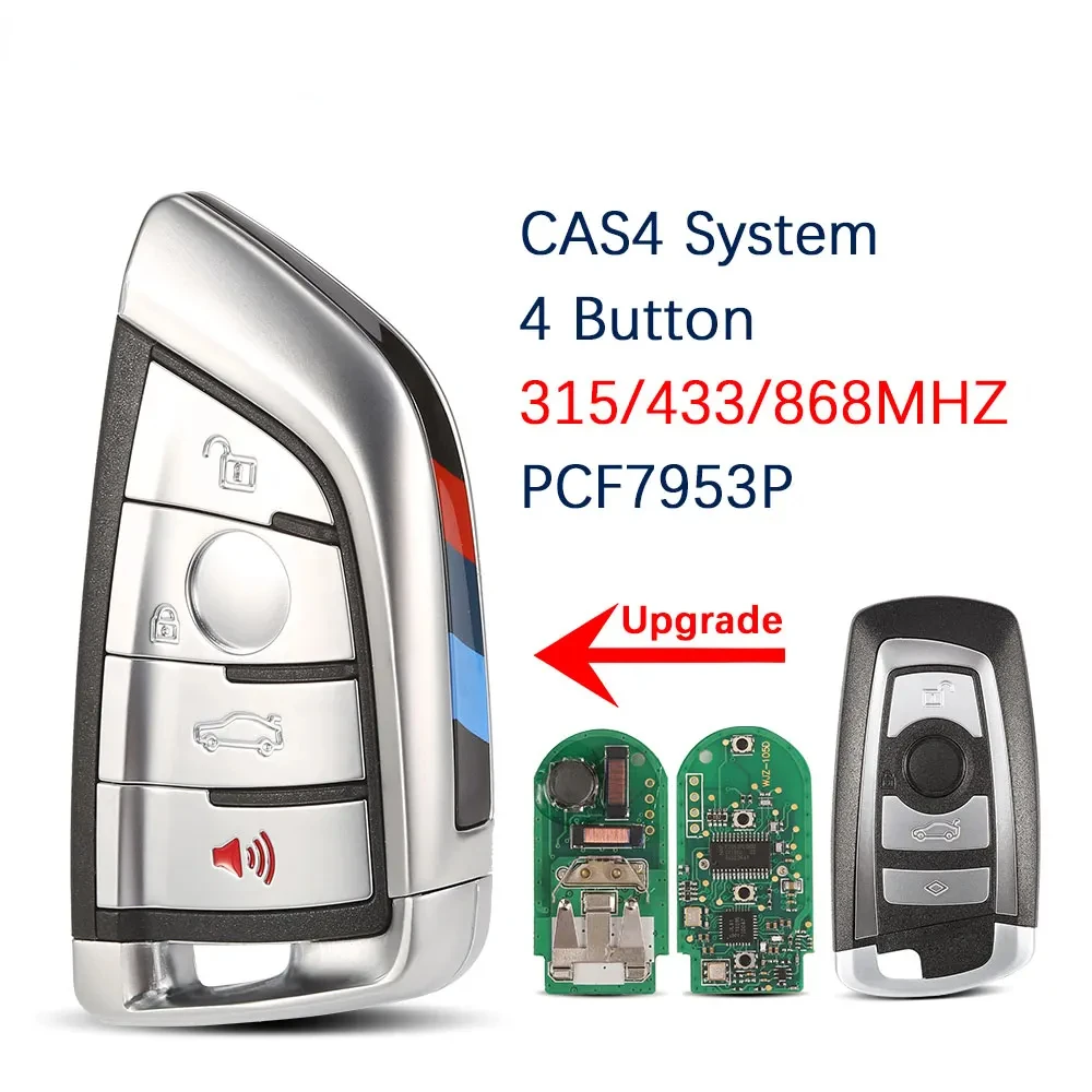 WhatsKey New Upgrade 4 Buttons Car Remote  315/433/868MHz PCF7953 Chip for BMW CAS4 CAS4+ System F30 F20 F10 X5 X6 Smart