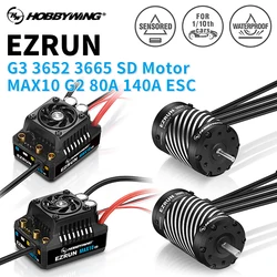 Motore Brushless HobbyWing ed ESC 80A 140A MAX10 G2 ESC 3652 3665 G3 motore RC impermeabile per auto RC Monster Buggy in scala 1/10