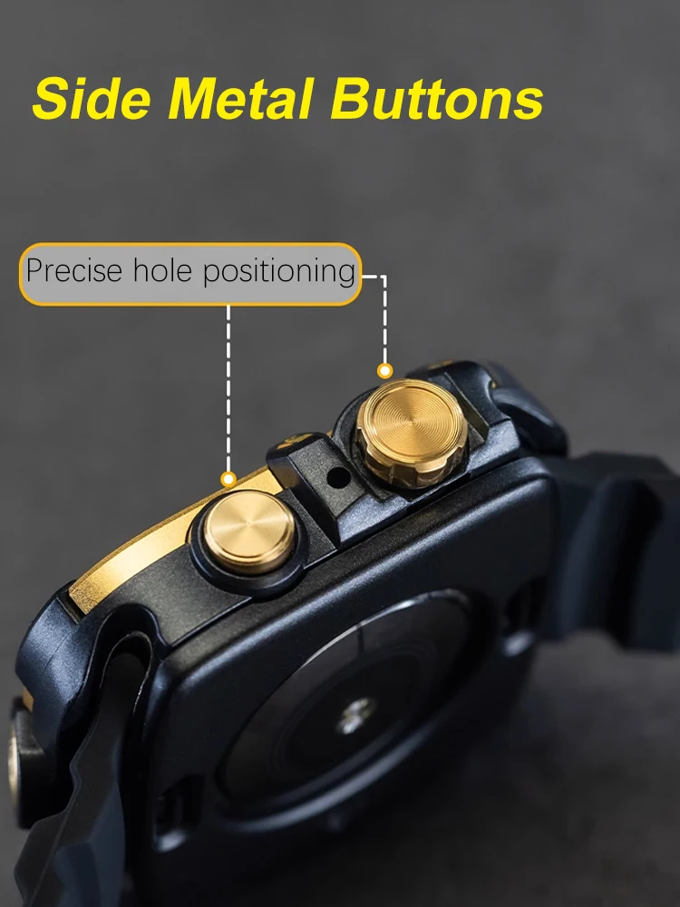 درع حافظة معدنية + حزام لساعة أبل 9 8 7 6 5 4 زجاج مقسى مقاوم للماء غطاء حماية لساعة iWatch 44 مللي متر 45 مللي متر