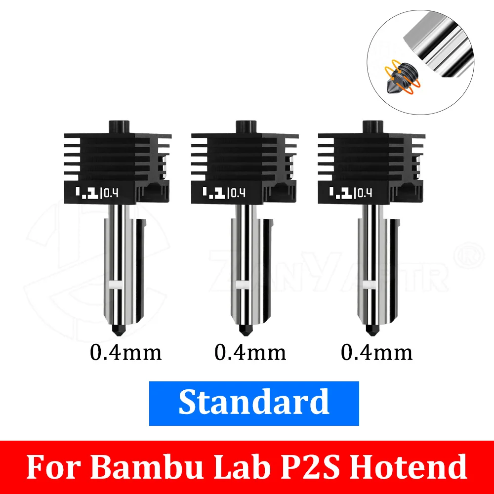 Für X2D P2S Hotend für Bambu Lab P2S Standard/High Flow Hotend Hochwertig Schneller Druck Abnehmbare Düse 0,2 0,4 0,6 0,8