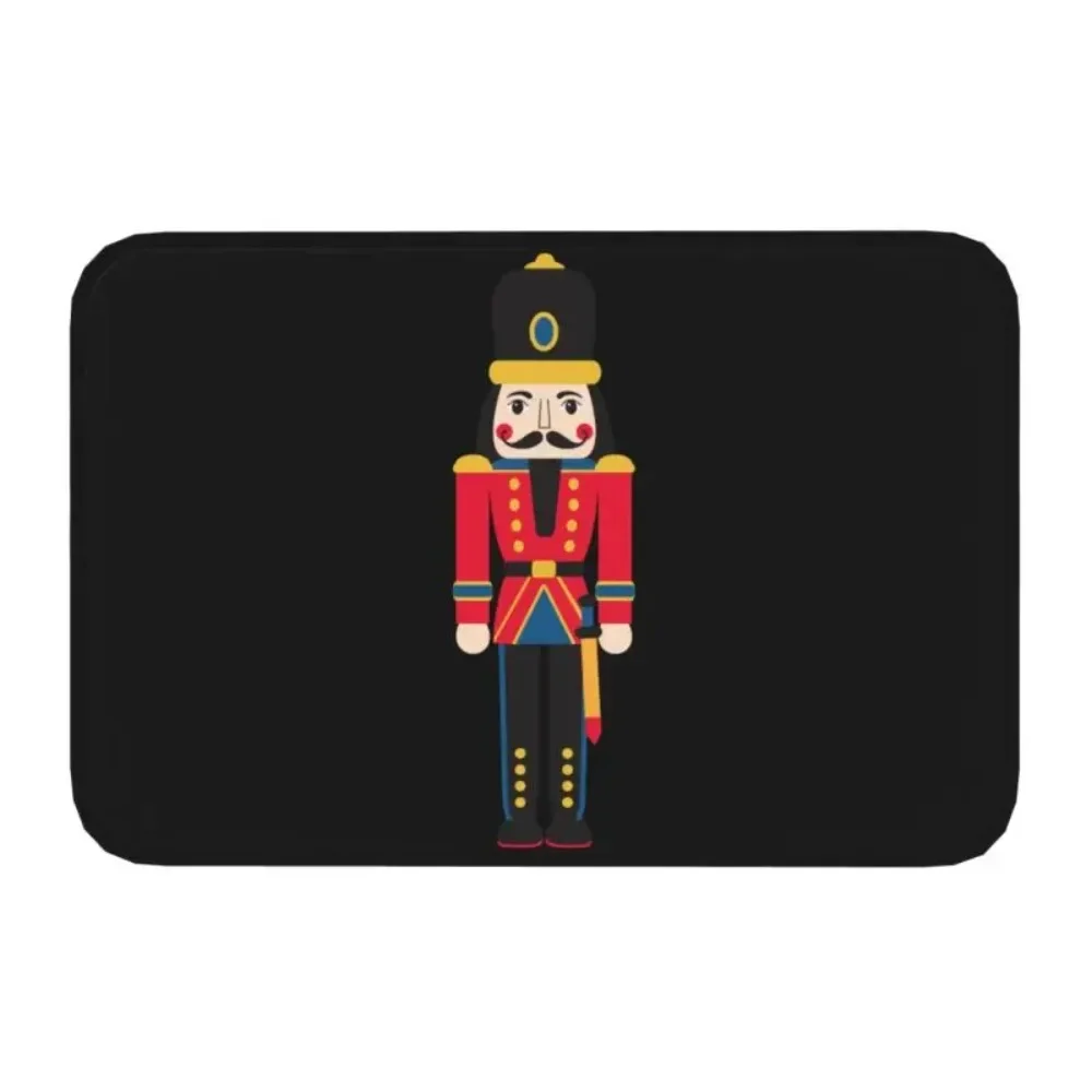 Nutcracker Doll Floor Door Kitchen Bath Mats Anti-Slip Indoor Christmas Soldier Toy Doormat Garage Entrance Rug Carpet Footpad