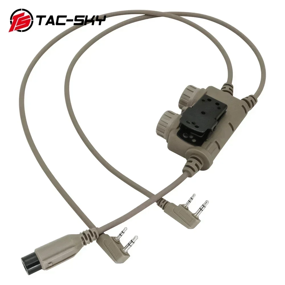 Tactische RACDual Communicatie PTT Adapter Compatibel met Tactical COMTA VOOR SORDIN Headset & KENWOOD Plug walkie-talkie