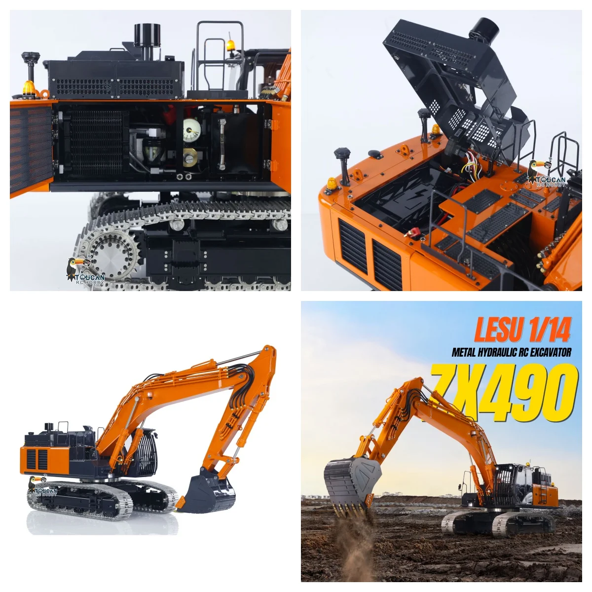 

New Arrival LESU 490 RC Hydraulic Excavator Digger 1/14 Radio Control Construction Vehicle Metal Machine Trucks Cars Model Toys