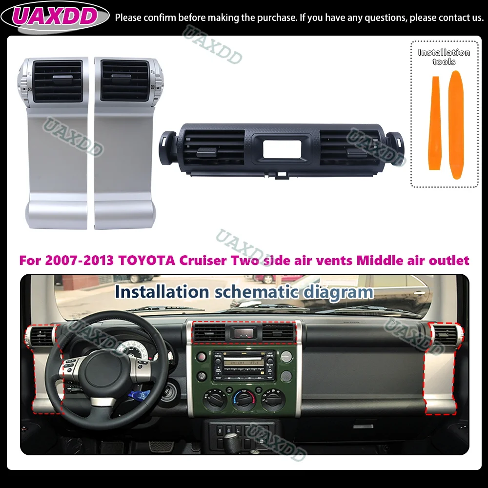 Car Conditioning Interior AC Accessories A/C Air Vent Climatiseur Dashboard Panel Outlet Frame For 2007-2013 TOYOTA FJ Cruiser