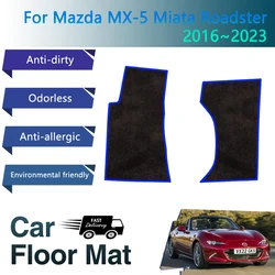 Mazda MX-5 Miata MX5 MX 5 Mazda Roadster ND 2016 ~ 2023 용 럭셔리 자동차 바닥 매트 카펫 테이프 자동차 액세서리