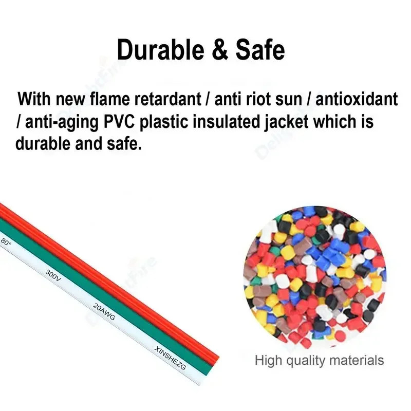 12V Electrical Wires 22 20 18AWG 3Pin LED Extension Cable LED Strip Light Wire For WS2812B WS2811 Dream Color Led Strip Lights