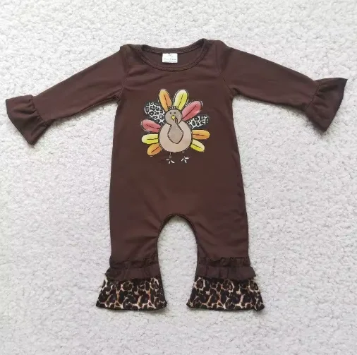 

Toddler Pumpkin Girl Newborn Snap Button Thanksgiving Long Sleeves Jumpsuit Kid Children Fall Romper