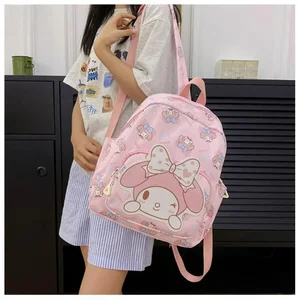 Sanrio Hello Kitty CinnaMoroll Book Bag of Cartoon, Kawaii Student Backpack, High Capacity Shoulder Bag, Melody Kuromi, 27x34cm 12 Main Sales Backpack Anime - №3