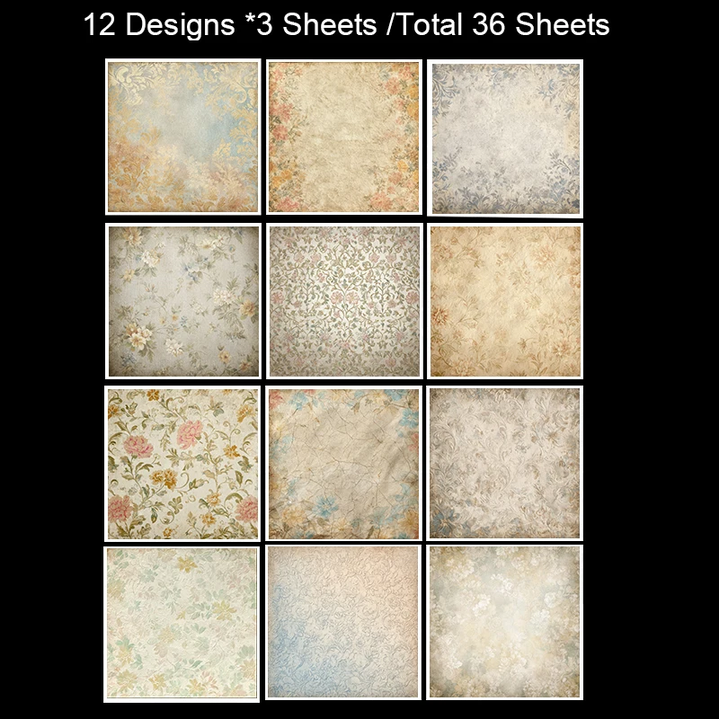 6"x6" plakboekpapierset (36 vellen): metallic - geaccentueerde prints voor scrapbooking, origami en plannerversiering.