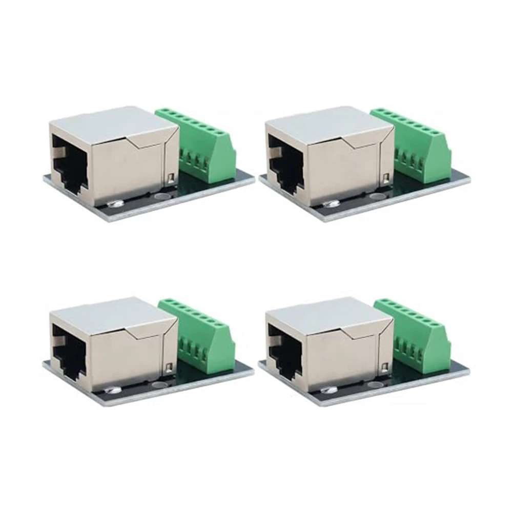4Pcs Metal 8Pin Ethernet Adapter Board Female Connector For Network Cable Splitter Router Indoor Wiring Accessories