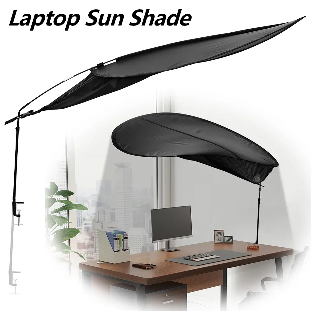 Laptop Sun Shade Polyester Folding Office Desk Shade 360° Flexible Adjustable Cubicle Desk Shade Anti-Glare Working Laptop Visor