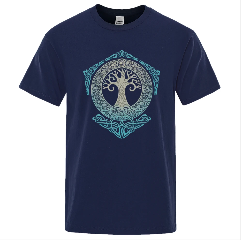 Yggdrasil T Shirt World Tree Men Tops Fashion Pattern Tee 2021 Summer Brand T-Shirt Odin Aesir Nordic Mythology Men's Tshirt