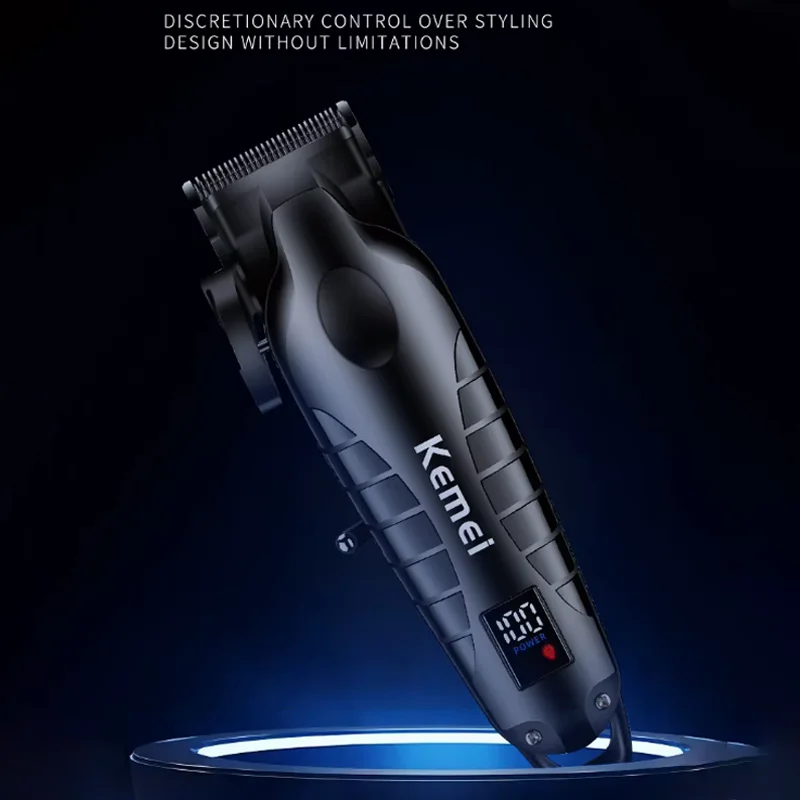 Kemei 2290D مجموعة ماكينة قص الشعر الاحترافية للرجال قابلة للتعديل لتشذيب الشعر واللحية مع قاعدة قابلة لإعادة الشحن LCD لصالون الحلاقة #4