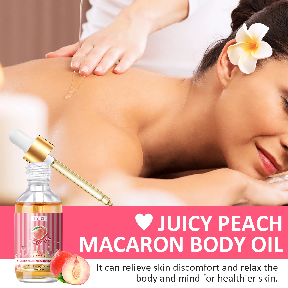 Peach Body Moisturising Oil Juice Massage Oil for Body Dry Skin Hydrating Skin Oils