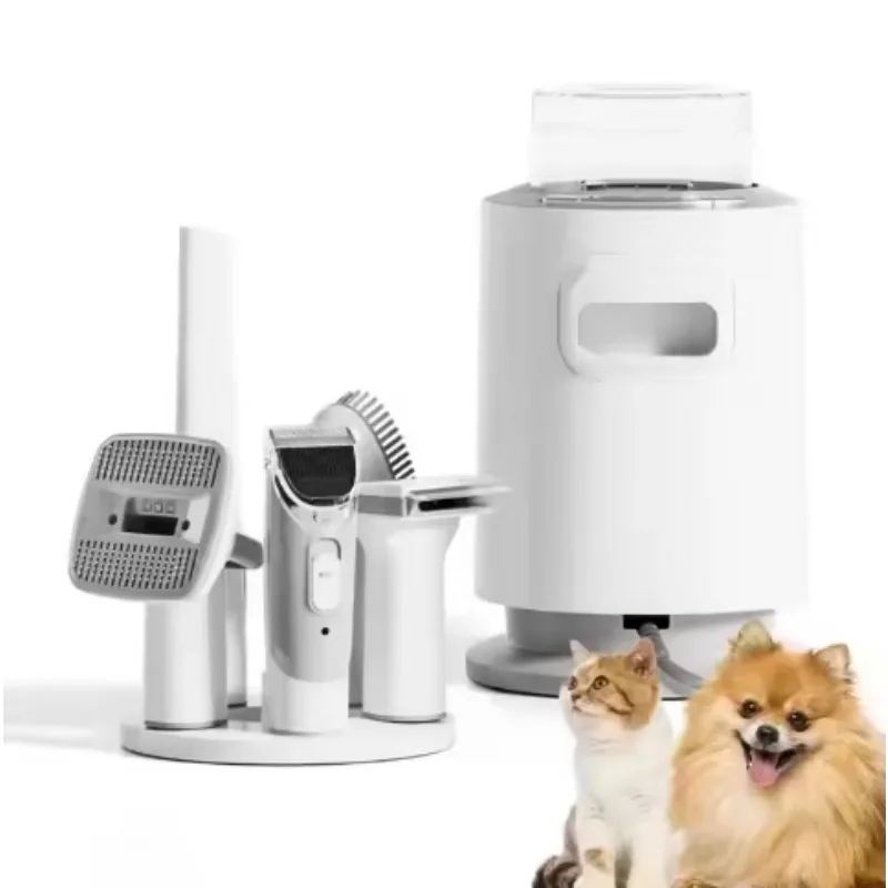 

Pet Grooming Kit Electric Trimmer Dog Cat Grooming Brush Tools Pet Hair Vacuum Dryer 5-in-1 Pet Grooming Equipment
