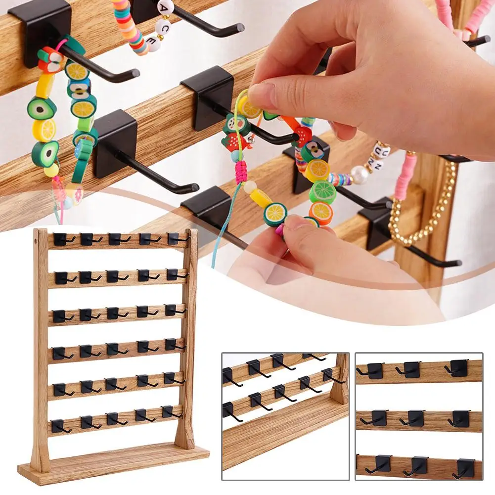 Wood Hook Earring Holder Storing Earrings Cardboard Large Capacity Rack Earring Rack Jewelry Stall Decoration Display