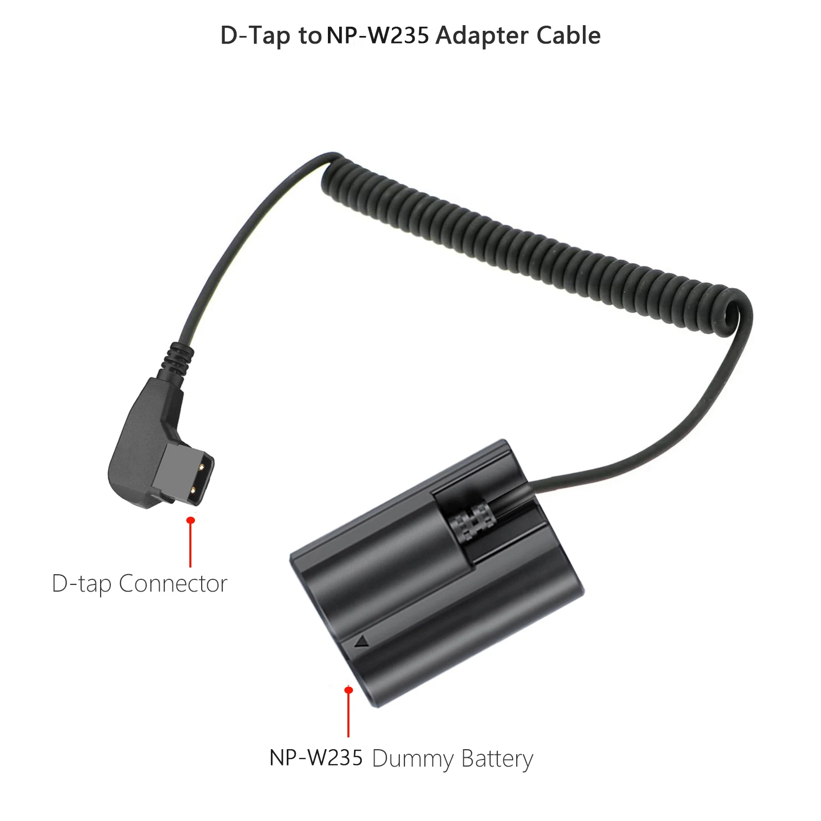 D-TAP to CP-W235 NP-W235 Dummy Battery Power Adapter For Fujifilm XT5 XT4 GFX 100S XH2S XH2 GFX50S II