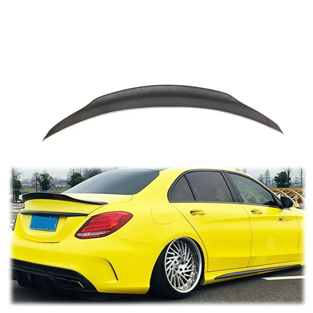 

Для Benz W205 C200 C250 C300 C63AMG 2015-17 задний спойлер багажника из углеродного волокна, автомобильные спойлеры