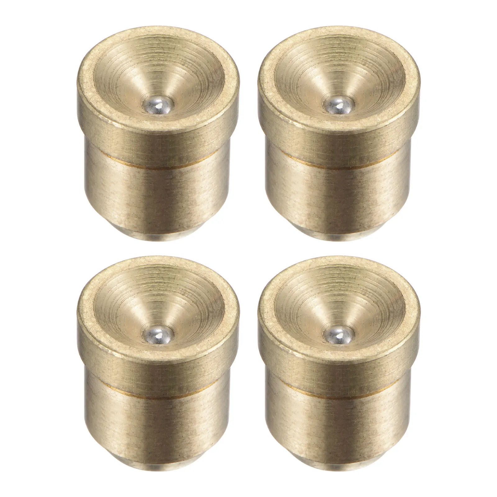 4Pcs Press Fit Ball Oiler Brass Push Button Flange Grease Oil Cup 10mm for Gas Engine Motor Lubrication System